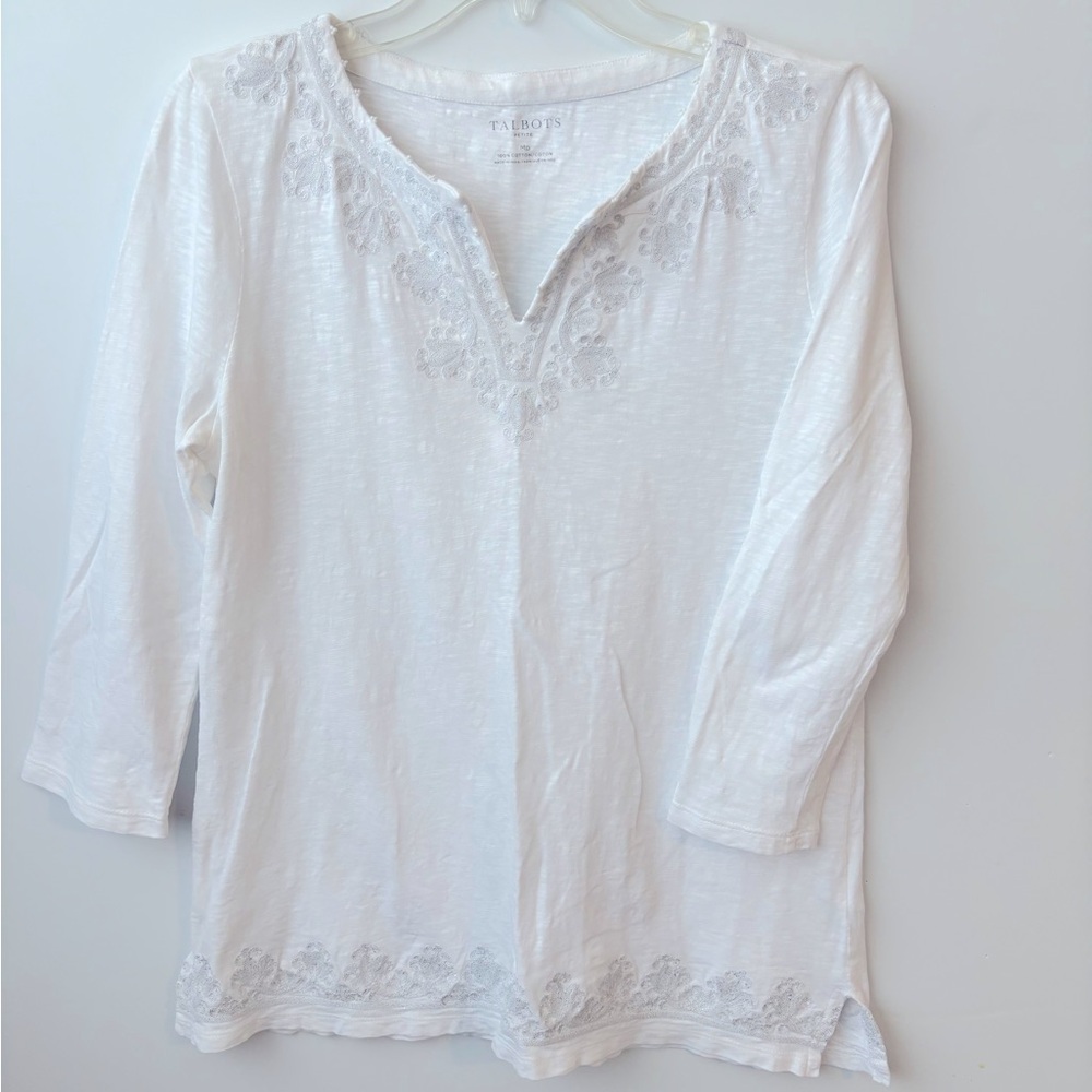 Talbot’s white beaded tunic